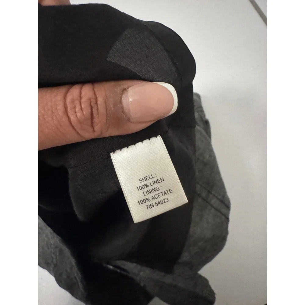 Banana Republic Charcoal Gray 100% Linen Mini Skirt‎ Size 4 m3